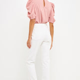 Ruched Puff Sleeve Top
