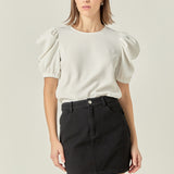 Ruched Puff Sleeve Top