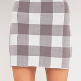 Multi Gingham Knit Mini Skirt