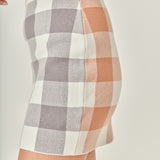 Multi Gingham Knit Mini Skirt