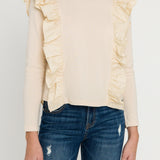 Poplin Ruffle Detail T-shirt