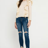 Poplin Ruffle Detail T-shirt