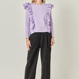 Poplin Ruffle Detail T-shirt