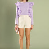 Poplin Ruffle Detail T-shirt