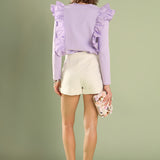 Poplin Ruffle Detail T-shirt