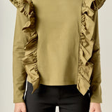 Poplin Ruffle Detail T-shirt