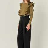 Poplin Ruffle Detail T-shirt