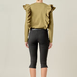 Poplin Ruffle Detail T-shirt