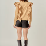 Poplin Ruffle Detail T-shirt