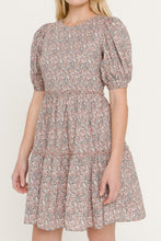 Load image into Gallery viewer, Puff Sleeve Ruffle Detail Dress
