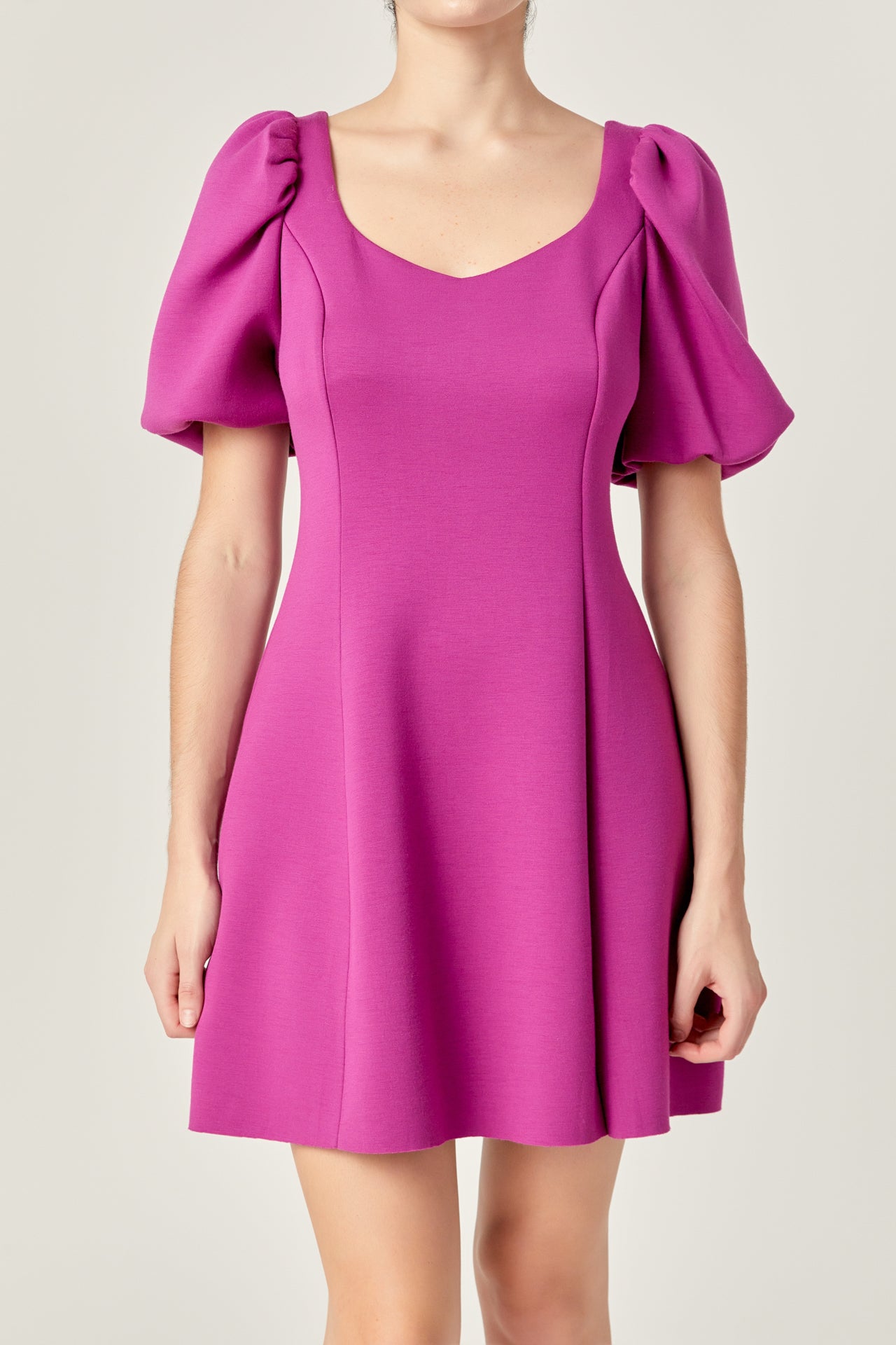 eyeye★大人気 GARDEN PUFF MINI DRESS_2色 Puff Sleeve Mini Dress in Orchid – English Factory