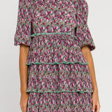 Floral Pleated Tired Dress