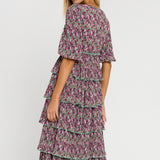 Floral Pleated Tired Dress