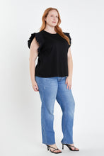 Load image into Gallery viewer, Poplin Knit Mixed Ruffle Detail Top
