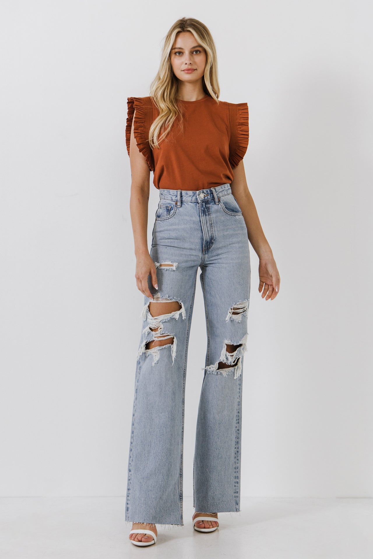 Fabric Mixed Frill Ruffle-Trim INTL Etsy Mixed Fabric Frill Tops