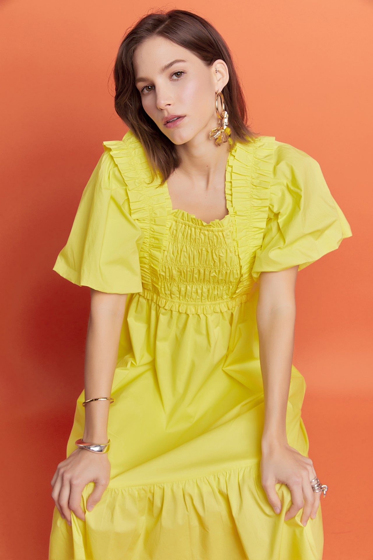 English factory yellow dress best sale