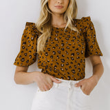 Puff Sleeve Printed Top