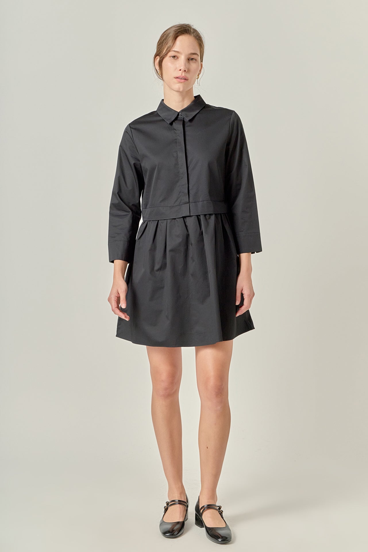 English Factory - Mini Shirt Dress Taupe / XS English Factory - Mini Shirt Dress Taupe / XS