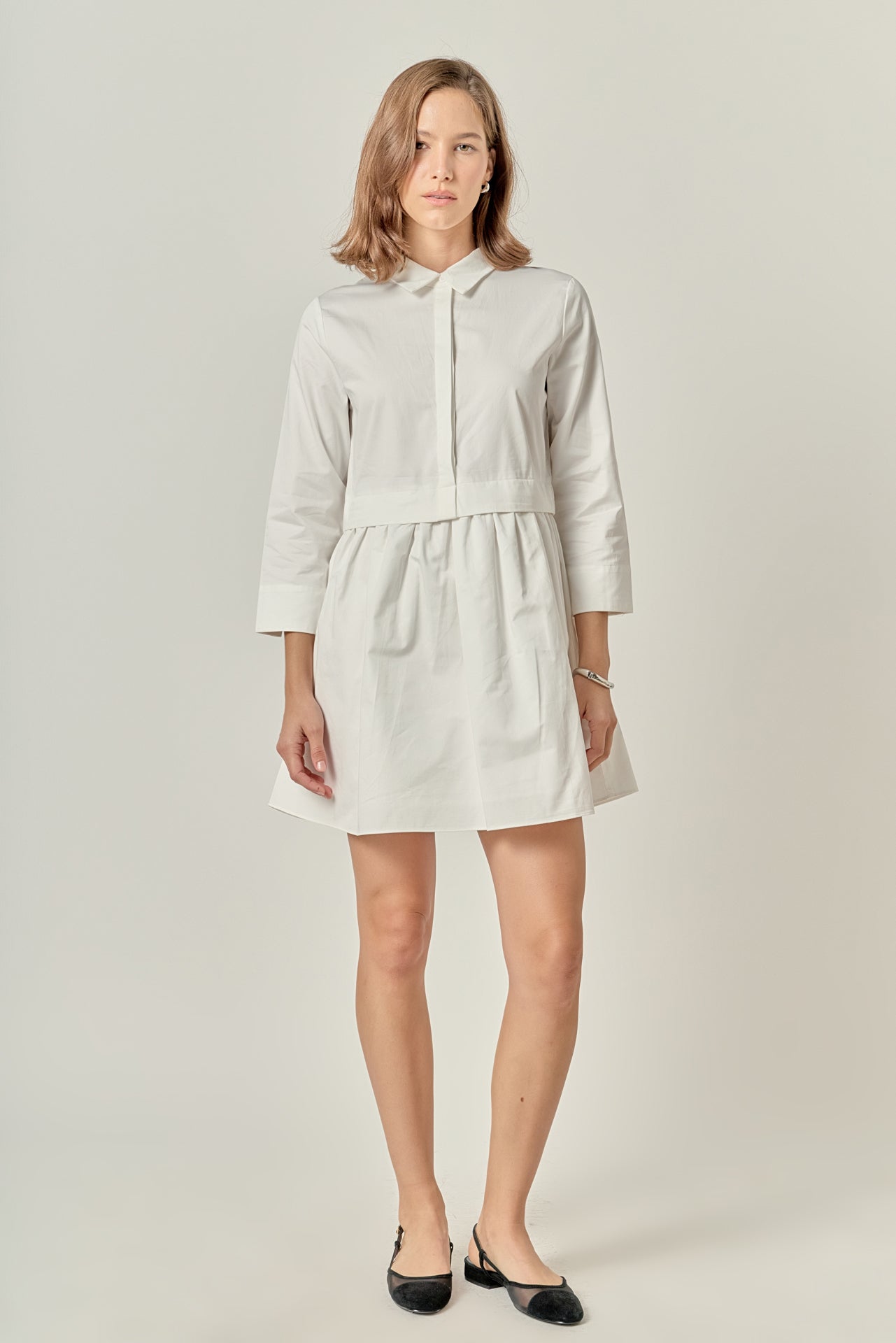 English Factory - Mini Shirt Dress Taupe / XS English Factory - Mini Shirt Dress Taupe / XS