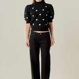 Embroidered Heart Sweater