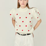 Heart Shape Embroidery Sweater