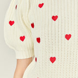 Heart Shape Embroidery Sweater