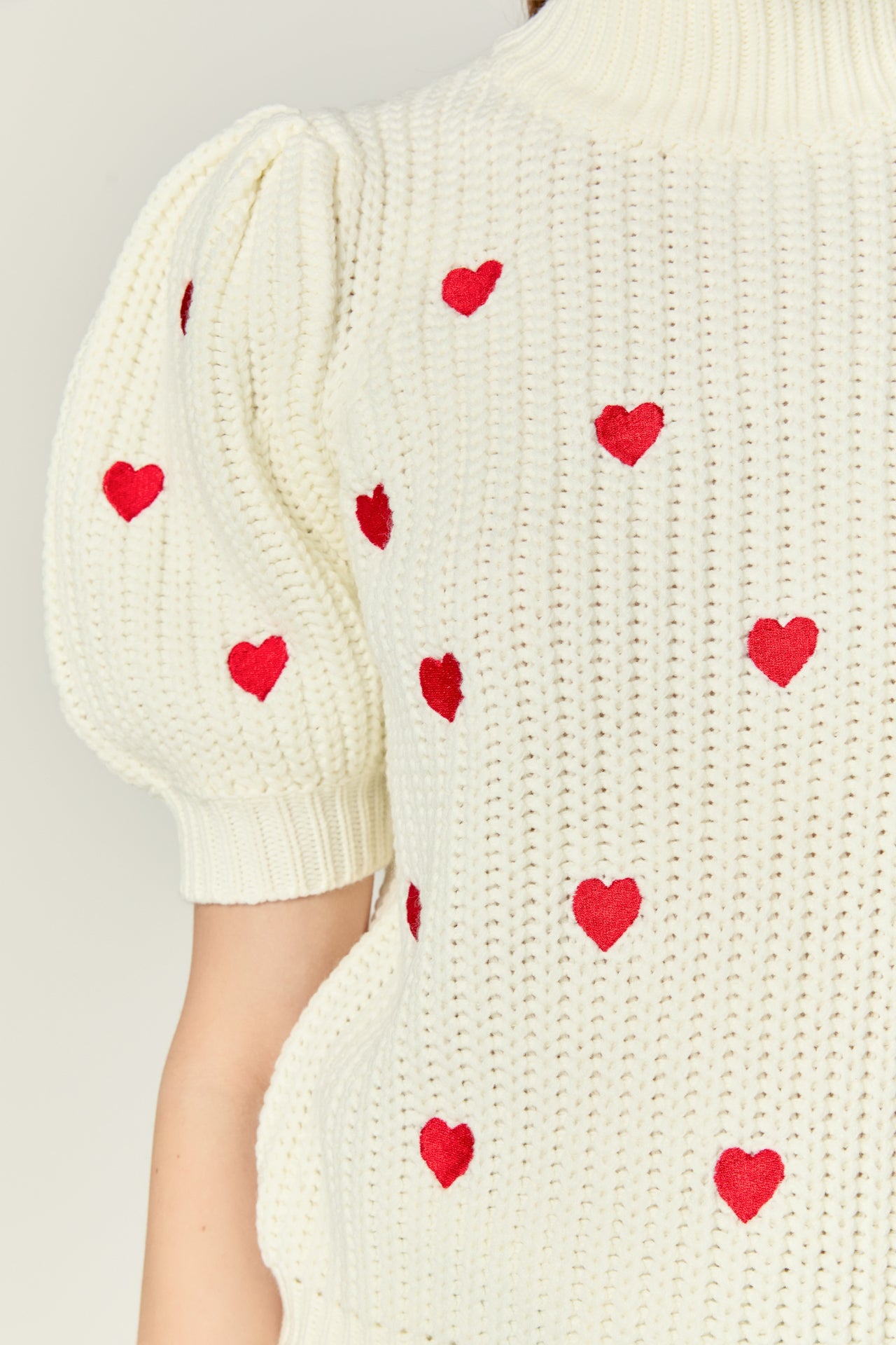 Heart Shape Embroidery Sweater