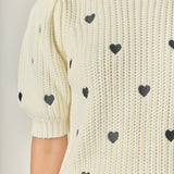 Heart Shape Embroidery Sweater