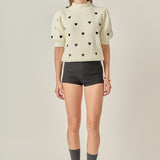 Heart Shape Embroidery Sweater