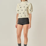 Heart Shape Embroidery Sweater