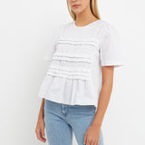 Ruffled Detail Top