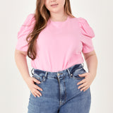 Short Puff Sleeve Knit Top- Sold Out