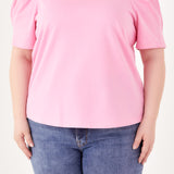 Short Puff Sleeve Knit Top- Sold Out