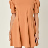 Short Puff Sleeve Mini Dress