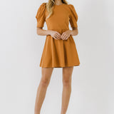 Short Puff Sleeve Mini Dress