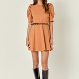 Short Puff Sleeve Mini Dress