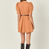 Short Puff Sleeve Mini Dress