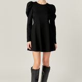 Long Puff Sleeve Mini Dress