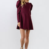 Long Puff Sleeve Mini Dress