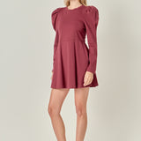 Long Puff Sleeve Mini Dress