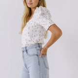 Floral Short Sleeve Knit Top