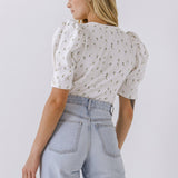 Floral Short Sleeve Knit Top