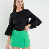 Slit Detail High-Waisted Skort