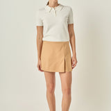 Slit Detail High-Waisted Skort