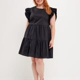 Plus Size Ruffled Babydoll Mini Dress