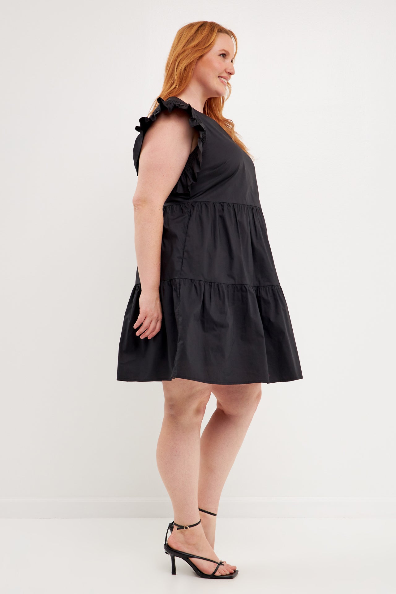 Plus Size Ruffled Babydoll Mini Dress – English Factory