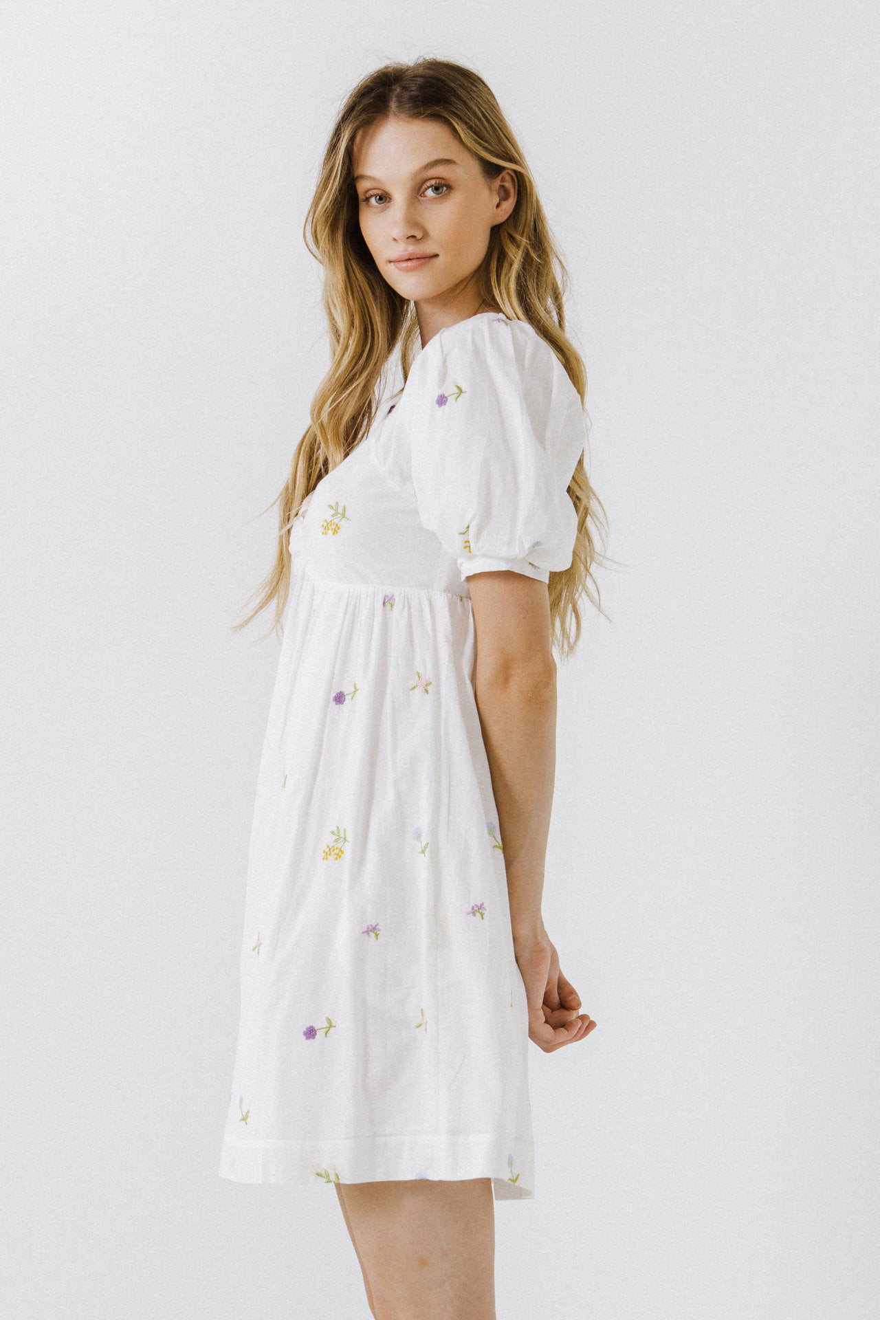 Embroidery Babydoll Mini Dress – English Factory