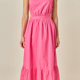Elastic Detail Sleeveless Dress