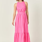 Elastic Detail Sleeveless Dress