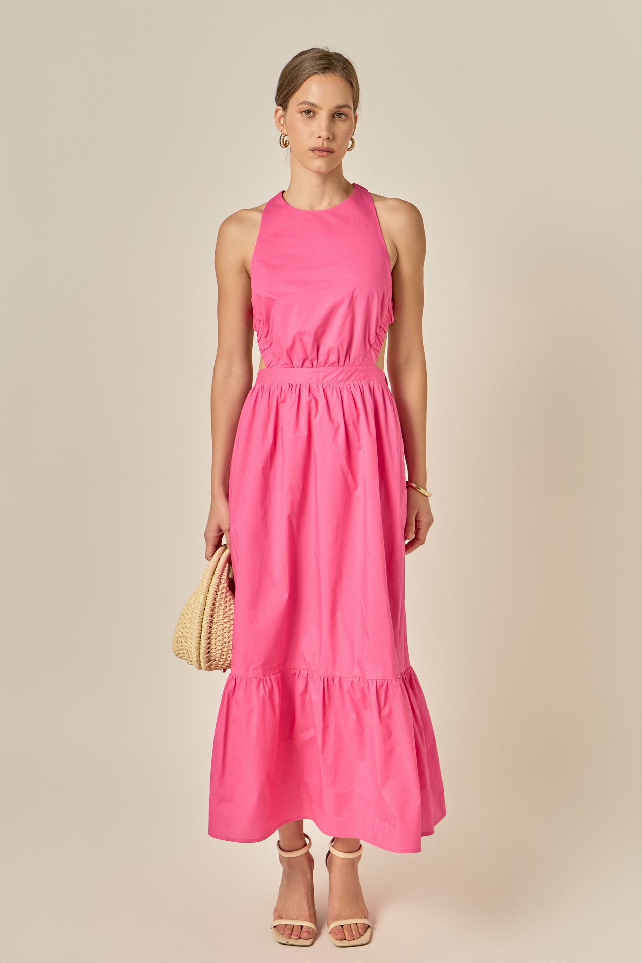 Striped Pleated Midi Dress English Factory Striped Pleated Midi Dress English Factory